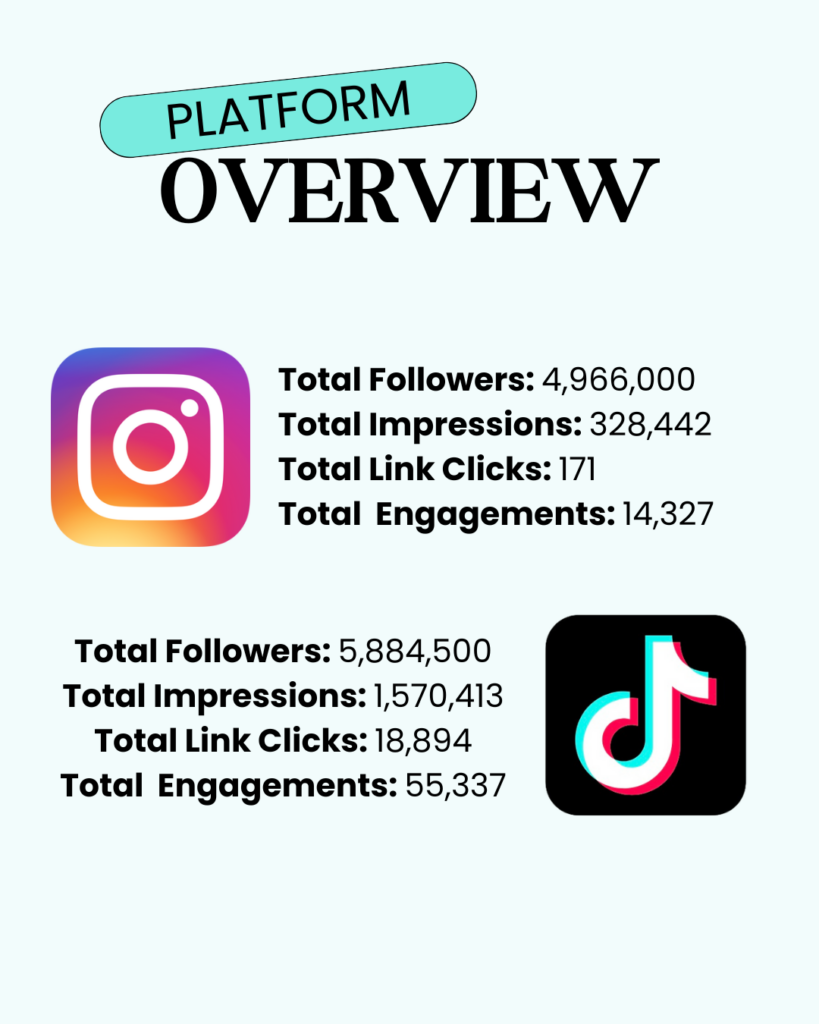 Tangle Teezer 2024 Q1 Influencer Campaign Performance Breakdown divided by platform.