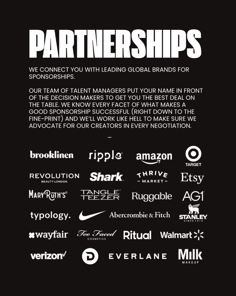 Brand Partnerships through Talent Management.